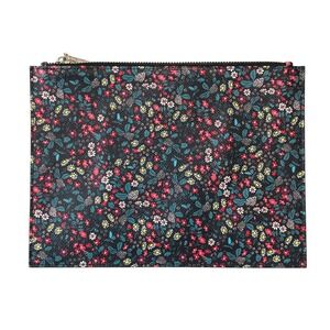 Tabitha Simmons Floral Print Leather Zip Pouch Clutch English Garden